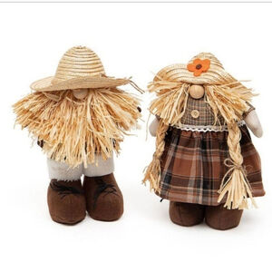 Mera Vic Gnomes Pair Fall Thansgiving Farmhouse NWT Self Standing 13" (235)